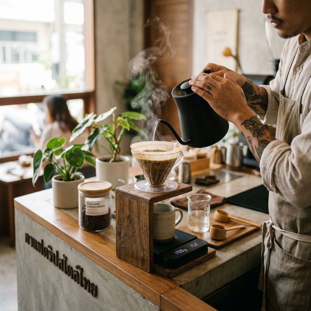 การดริปกาแฟพัวร์โอเวอร์